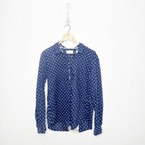 Trovata Birds of Paradis Polka Dot Lace Insert Popover Top blue womens Large